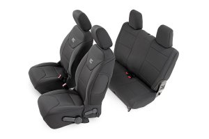 Jeep Wrangler Seat Covers - Front and Rear - Rough Country - Neoprene - '11-'12 Jeep Wrangler Seat Covers - Front and Rear - Rough Country - Neoprene - '11-'12